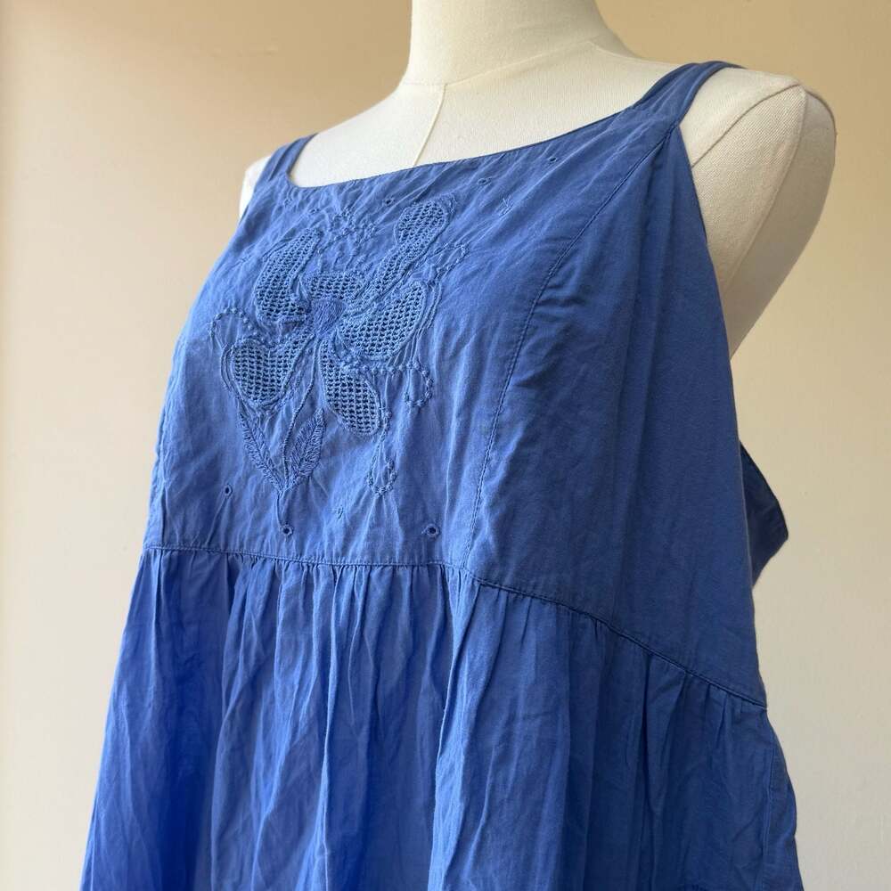 Gudrun Sjöden Blue Embroidered Tiered Maxi Cami Dress